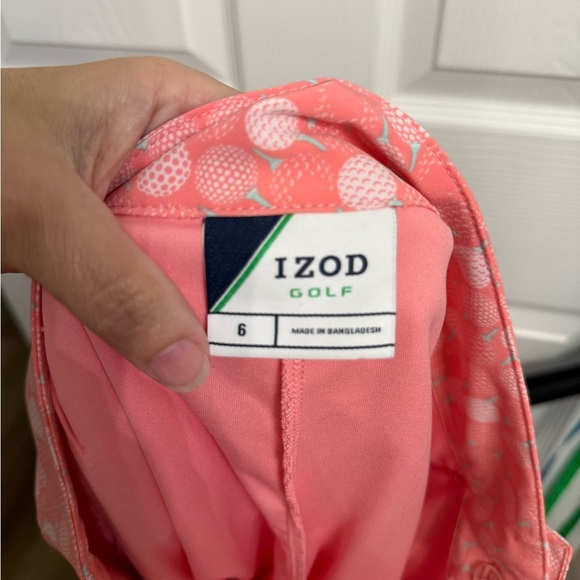 Izod Golf Skort Womens 6 Mini Skirt Golf Balls Tees White Pink Preppy - Picture 6 of 6